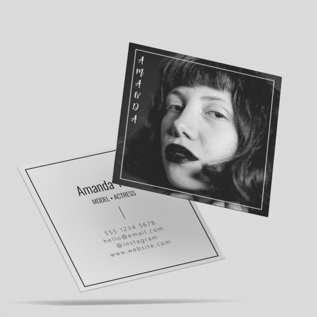 Black & White Photography Professional  Square Business Card (Creator Uploaded)