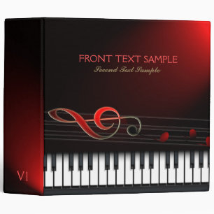 Black White Piano And Clef Binder
