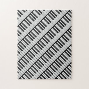 Black & White Piano Keys Jigsaw Puzzle