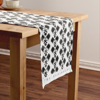 Black & White | Pickleball Stylish Pattern Short Table Runner