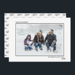 Black & White Pine Needles Happy Hanukkah Family Holiday Card<br><div class="desc">Stylish and cute photo cards are perfect for all your friends and family this holiday season. Customize the text "happy hanukkah" with your own greet and change the family name and the year and swap out the picture for a photo of your kids, pet, or the whole family. The design...</div>