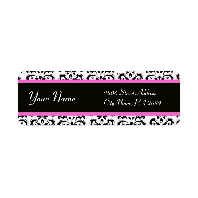 BLACK WHITE PINK DAMASK (Front)