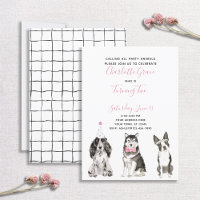 Black White Pink Dog Girl's 2nd Birthday Party