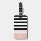 Black, White & Pink Striped Personalized