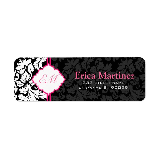Black White & Pink Vintage Floral Damasks 2 (Front)
