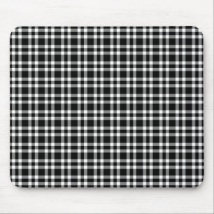 Black White Plaid Pattern Mouse Pad