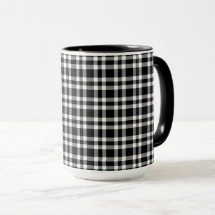 Black White Plaid Pattern Mug