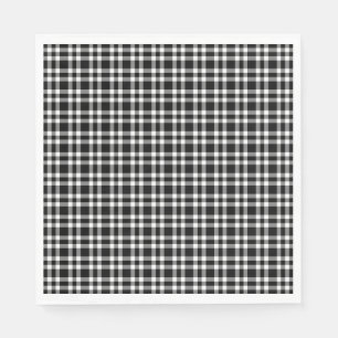 Black White Plaid Pattern Napkin