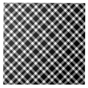 Black White Plaid Pattern Tile
