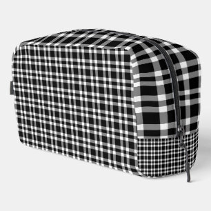 Black White Plaid Pattern Toiletry Bag
