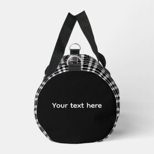Black White Plaid Personalize Pattern Small Duffle Bag