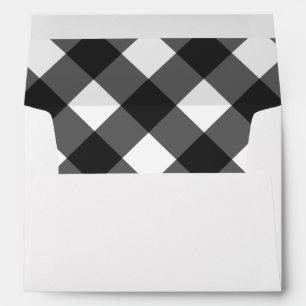 Black White Plaid Return Address Envelope