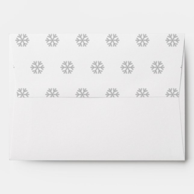 Black White Plaid Snowflakes Pattern Envelope (Back (Top Flap))