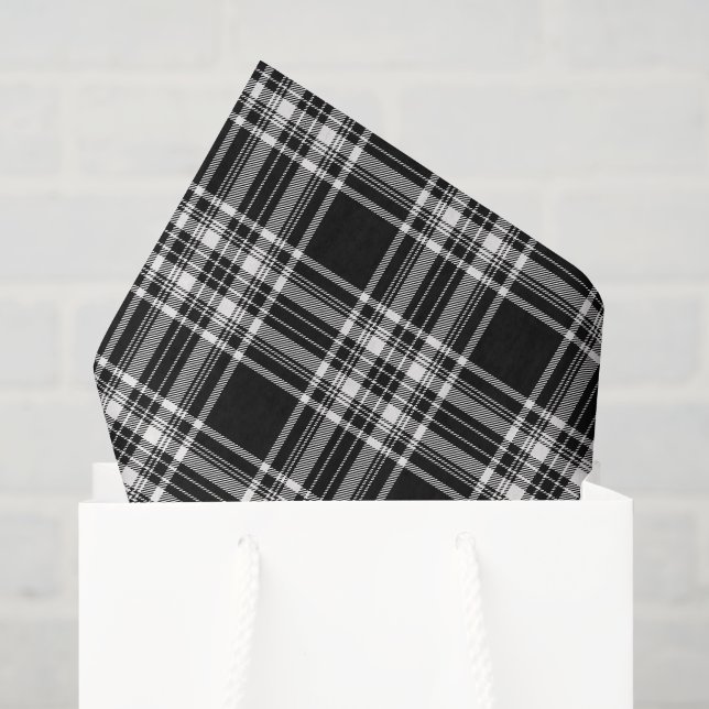 Black & White Plaid Tissue Paper (Gift Bag)