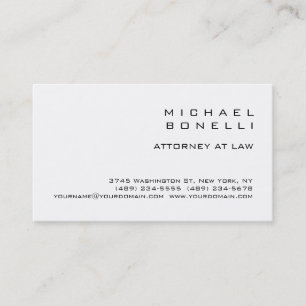 Black & White Plain Attorney at Law Business Card