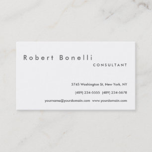 Black White Plain Consultant Business Card
