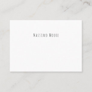Black White Plain Elegant Casual Own Name Calling Card