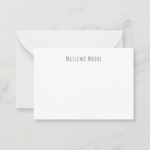 Black White Plain Elegant Casual Own Name Card