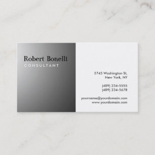 Black White Plain Grey Consultant Business Card