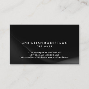 Black White Plain Modern Business Card