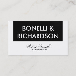 Black White Plain Modern Business Card