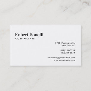 Black White Plain Modern Consultant Business Card