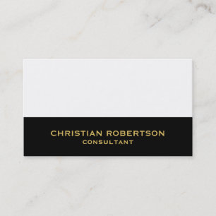 Black White Plain Modern Consultant Business Card
