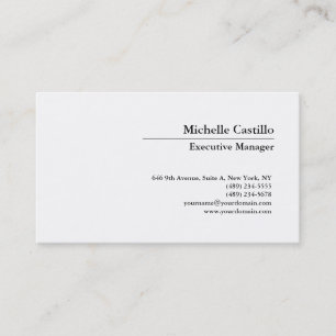 Black & White Plain Modern Professional Minimalist Business Card