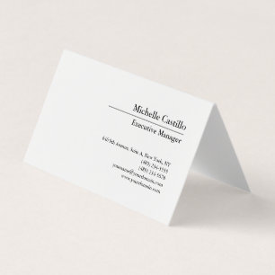 Black & White Plain Modern Professional Minimalist Business Card