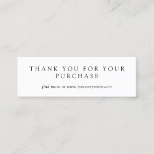 Black White Plain Thank You Purchase Insert
