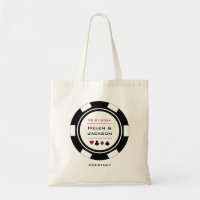 Black & White Poker Chip Name Casino Wedding