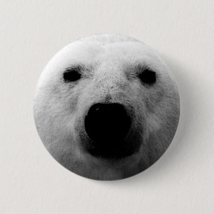 Black & White Polar Bear 2 Inch Round Button