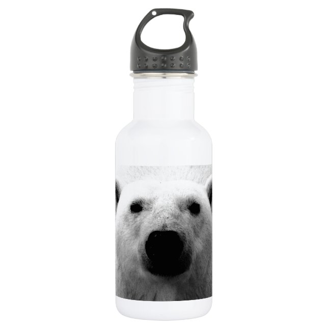 Black & White Polar Bear 532 Ml Water Bottle (Front)