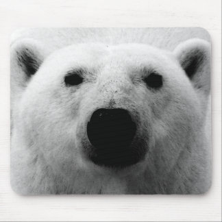 Black & White Polar Bear Mouse Pad