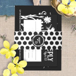 Black White Polka Dot Bat Mitzvah Enclosure Cards<br><div class="desc">Cute black and white polka dots band with monogram is a beautiful addition to your enclosed stationary. Wrap around your invitation and rsvp card for an added touch to modern black bat mitzvah stationary. Paper band with your initial is beautiful for any birthday invitations, wedding stationary, or personal correspondence. Simple...</div>