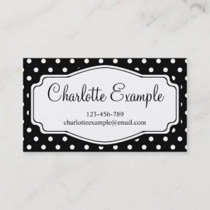 Black White Polka Dot Classic Custom Business Card