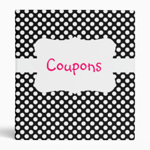 Black/White Polka Dot Coupon organizer Binder