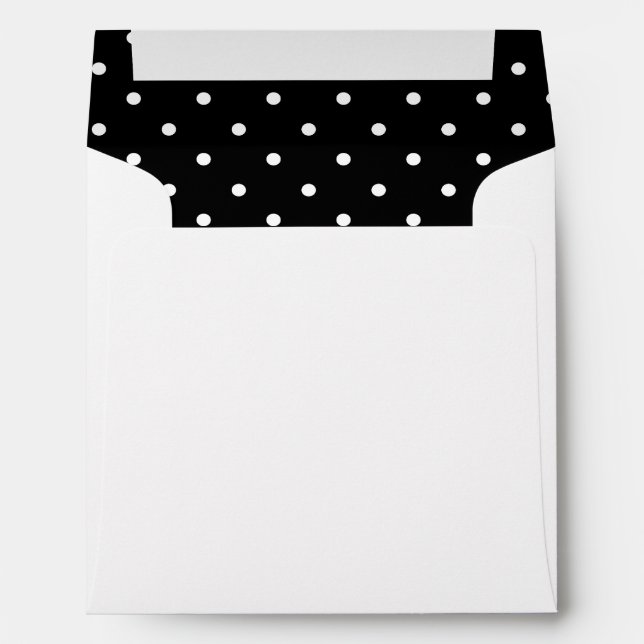 Black White Polka Dot Lined Envelopes (Back (Bottom))