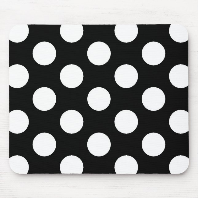 Black White Polka Dot - Mousepad (Front)