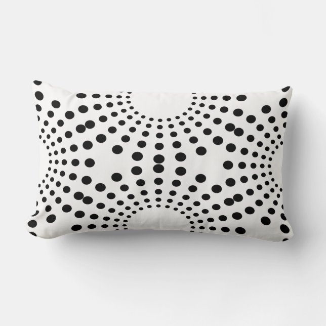 Black & White Polka Dot Starburst Throw Pillow (Front)