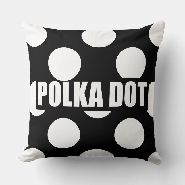 Black & White Polka Dot Throw Pillow (Front)