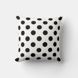 Black & White Polka Dot Throw Pillow