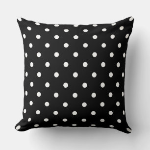 Black & White Polka Dot Throw Pillow Modern