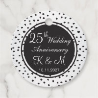Black & white polka dots 25th Wedding Anniversary