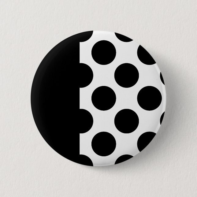 Black & White Polka dots 2 Inch Round Button (Front)