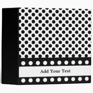 Black & White Polka Dots 3 Ring 2" Binder