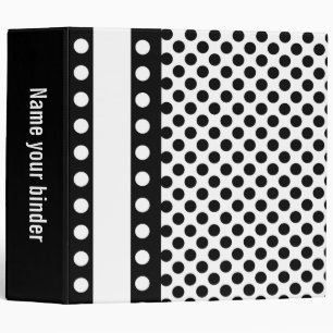 Black & White Polka Dots 3 Ring 2" Binder