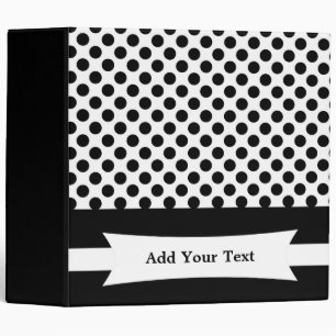 Black & White Polka Dots 3 Ring Binder