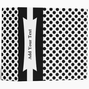 Black & White Polka Dots 3 Ring Binder