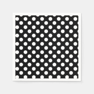 Black & White Polka Dots Birthday Party Napkin